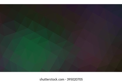 Dark green polygonal illustration, which consist of triangles. Geometric background in Origami style with gradient. Triangular design for your business.