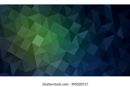 Dark green polygonal illustration, which consist of triangles. Geometric background in Origami style with gradient. Triangular design for your business.