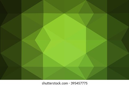 Dark green polygonal illustration, which consist of triangles. Geometric background in Origami style with gradient. Triangular design for your business.