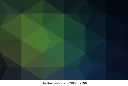 Dark green polygonal illustration, which consist of triangles. Geometric background in Origami style with gradient. Triangular design for your business.