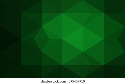 Dark green polygonal illustration, which consist of triangles. Geometric background in Origami style with gradient. Triangular design for your business.