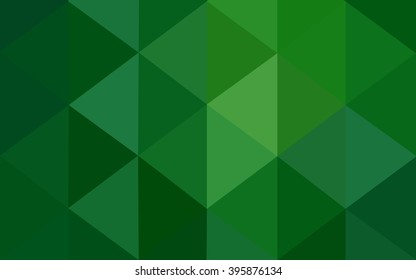 Dark green polygonal illustration, which consist of triangles. Geometric background in Origami style with gradient. Triangular design for your business.