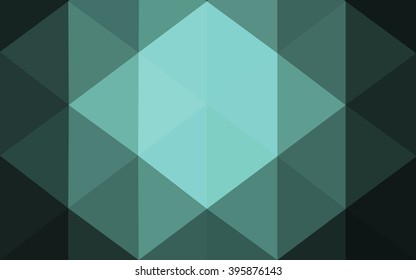 Dark green polygonal illustration, which consist of triangles. Geometric background in Origami style with gradient. Triangular design for your business.