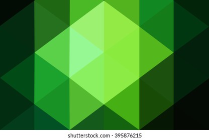 Dark green polygonal illustration, which consist of triangles. Geometric background in Origami style with gradient. Triangular design for your business.