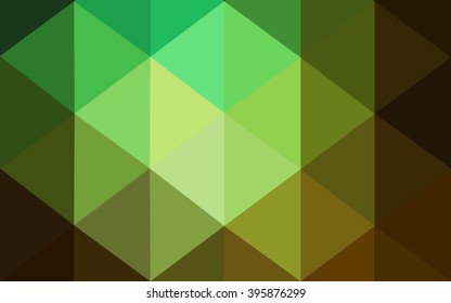 Dark green polygonal illustration, which consist of triangles. Geometric background in Origami style with gradient. Triangular design for your business.