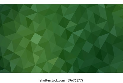 Dark green polygonal illustration, which consist of triangles. Geometric background in Origami style with gradient. Triangular design for your business.