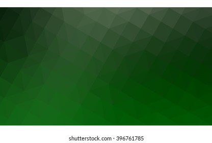 Dark green polygonal illustration, which consist of triangles. Geometric background in Origami style with gradient. Triangular design for your business.
