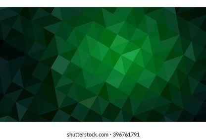 Dark green polygonal illustration, which consist of triangles. Geometric background in Origami style with gradient. Triangular design for your business.