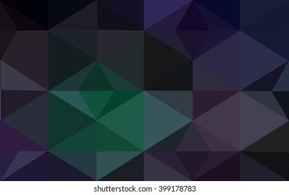 Dark green polygonal illustration, which consist of triangles. Geometric background in Origami style with gradient. Triangular design for your business.