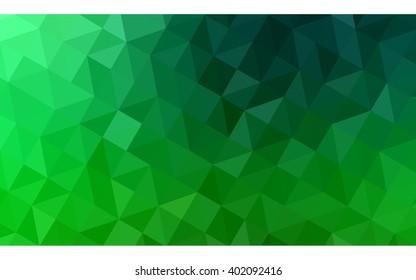 Dark green polygonal illustration, which consist of triangles. Geometric background in Origami style with gradient. Triangular design for your business.