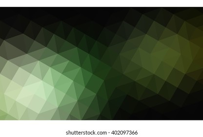 Dark green polygonal illustration, which consist of triangles. Geometric background in Origami style with gradient. Triangular design for your business.