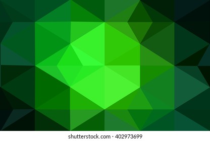 Dark green polygonal illustration, which consist of triangles. Geometric background in Origami style with gradient. Triangular design for your business.