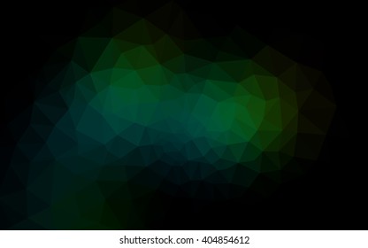 Dark green polygonal illustration, which consist of triangles. Geometric background in Origami style with gradient. Triangular design for your business.