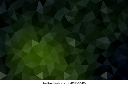 Dark green polygonal illustration, which consist of triangles. Geometric background in Origami style with gradient. Triangular design for your business.