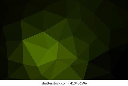 Dark green polygonal illustration, which consist of triangles. Triangular design for your business. Geometric background in Origami style with gradient.