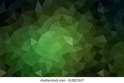 Dark green polygonal illustration, which consist of triangles. Geometric background in Origami style with gradient. Triangular design for your business.