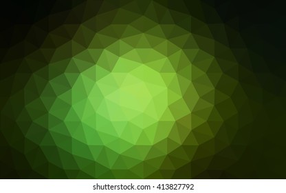 Dark green polygonal illustration, which consist of triangles. Geometric background in Origami style with gradient. Triangular design for your business.