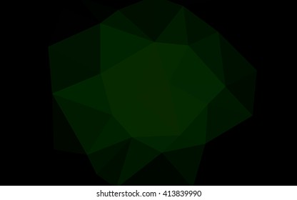 Dark green polygonal illustration, which consist of triangles. Triangular design for your business. Geometric background in Origami style with gradient.
