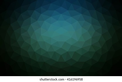 Dark green polygonal illustration, which consist of triangles. Geometric background in Origami style with gradient. Triangular design for your business.