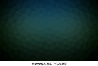 Dark green polygonal illustration, which consist of triangles. Geometric background in Origami style with gradient. Triangular design for your business.