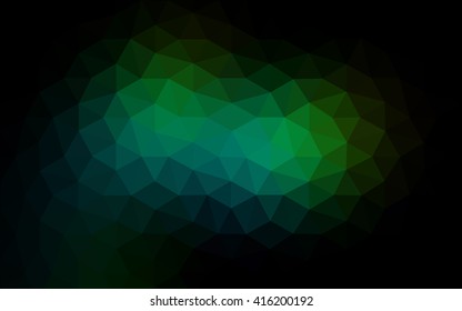Dark green polygonal illustration, which consist of triangles. Geometric background in Origami style with gradient. Triangular design for your business.