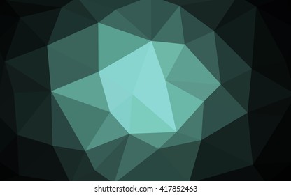 Dark green polygonal illustration, which consist of triangles. Triangular design for your business. Geometric background in Origami style with gradient.