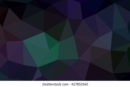 Dark green polygonal illustration, which consist of triangles. Triangular design for your business. Geometric background in Origami style with gradient.