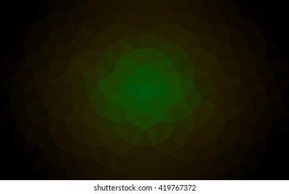 Dark green polygonal illustration, which consist of triangles. Geometric background in Origami style with gradient. Triangular design for your business.