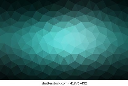 Dark green polygonal illustration, which consist of triangles. Geometric background in Origami style with gradient. Triangular design for your business.