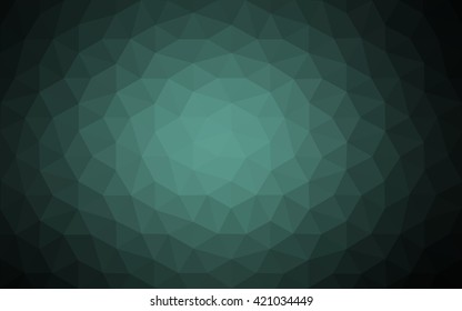 Dark green polygonal illustration, which consist of triangles. Geometric background in Origami style with gradient. Triangular design for your business.