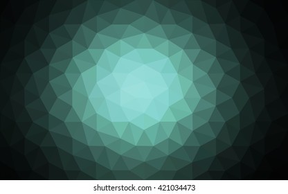Dark green polygonal illustration, which consist of triangles. Geometric background in Origami style with gradient. Triangular design for your business.
