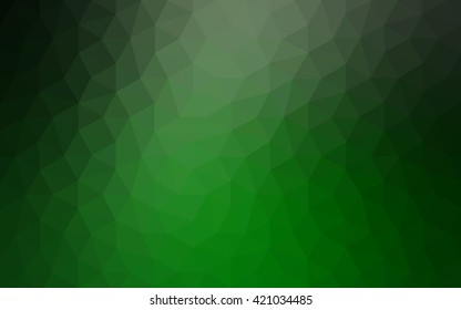 Dark green polygonal illustration, which consist of triangles. Geometric background in Origami style with gradient. Triangular design for your business.