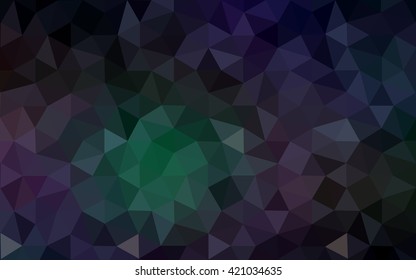 Dark green polygonal illustration, which consist of triangles. Geometric background in Origami style with gradient. Triangular design for your business.