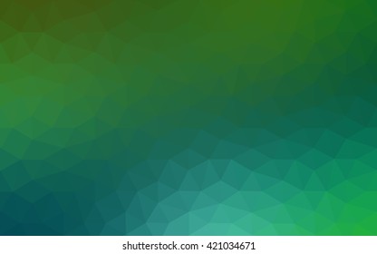 Dark green polygonal illustration, which consist of triangles. Geometric background in Origami style with gradient. Triangular design for your business.