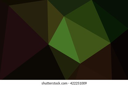 Dark green polygonal illustration, which consist of triangles. Geometric background in Origami style with gradient. Triangular design for your business.