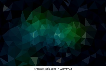 Dark green polygonal illustration, which consist of triangles. Geometric background in Origami style with gradient. Triangular design for your business.