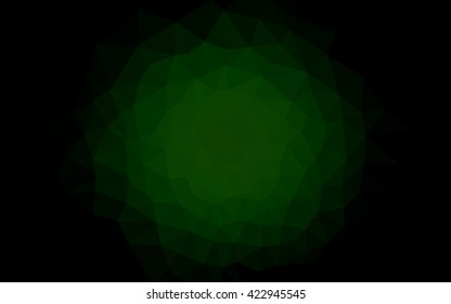 Dark green polygonal illustration, which consist of triangles. Geometric background in Origami style with gradient. Triangular design for your business.