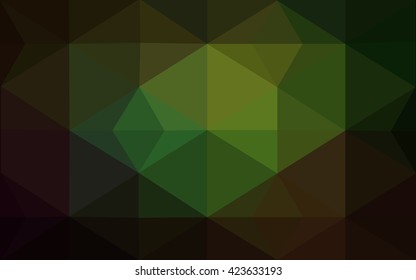 Dark green polygonal illustration, which consist of triangles. Geometric background in Origami style with gradient. Triangular design for your business.