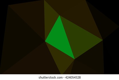 Dark green polygonal illustration, which consist of triangles. Geometric background in Origami style with gradient. Triangular design for your business.