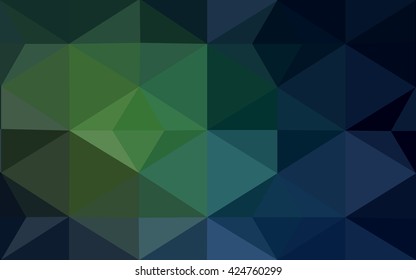 Dark green polygonal illustration, which consist of triangles. Geometric background in Origami style with gradient. Triangular design for your business.