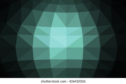 Dark green polygonal illustration, which consist of triangles. Triangular design for your business. Geometric background in Origami style with gradient.