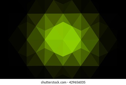 Dark green polygonal illustration, which consist of triangles. Geometric background in Origami style with gradient. Triangular design for your business.
