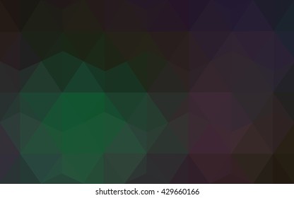 Dark green polygonal illustration, which consist of triangles. Geometric background in Origami style with gradient. Triangular design for your business.