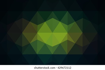 Dark green polygonal illustration, which consist of triangles. Geometric background in Origami style with gradient. Triangular design for your business.