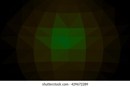 Dark green polygonal illustration, which consist of triangles. Triangular design for your business. Geometric background in Origami style with gradient.