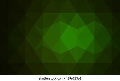Dark green polygonal illustration, which consist of triangles. Geometric background in Origami style with gradient. Triangular design for your business.