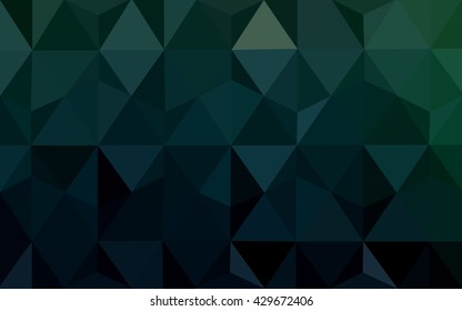 Dark green polygonal illustration, which consist of triangles. Geometric background in Origami style with gradient. Triangular design for your business.