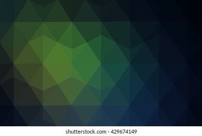 Dark green polygonal illustration, which consist of triangles. Geometric background in Origami style with gradient. Triangular design for your business.
