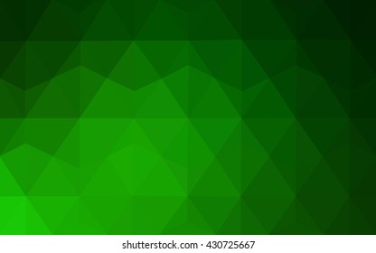 Dark green polygonal illustration, which consist of triangles. Geometric background in Origami style with gradient. Triangular design for your business.