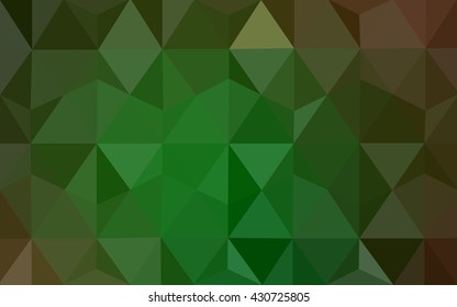 Dark green polygonal illustration, which consist of triangles. Geometric background in Origami style with gradient. Triangular design for your business.